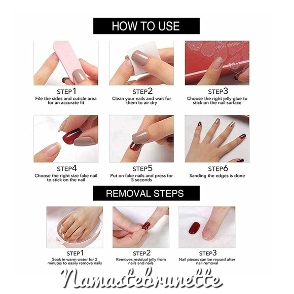 Pearl Black French Tip Manicure Press On Nails - Picture 8 of 14